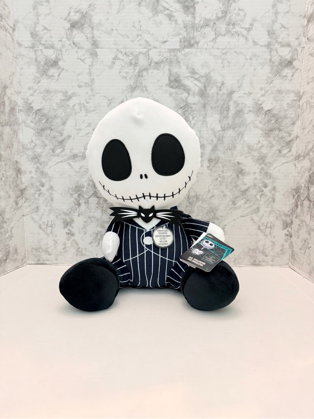 Disney Jack Skellington Weighted Plush - Black & White Pinstripe